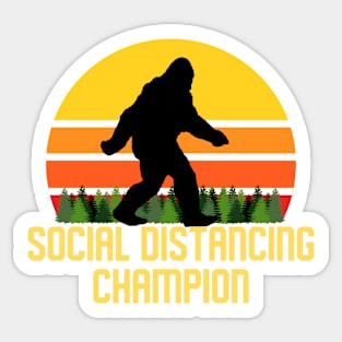 Social Distancing Champion Bigfoot Sticker